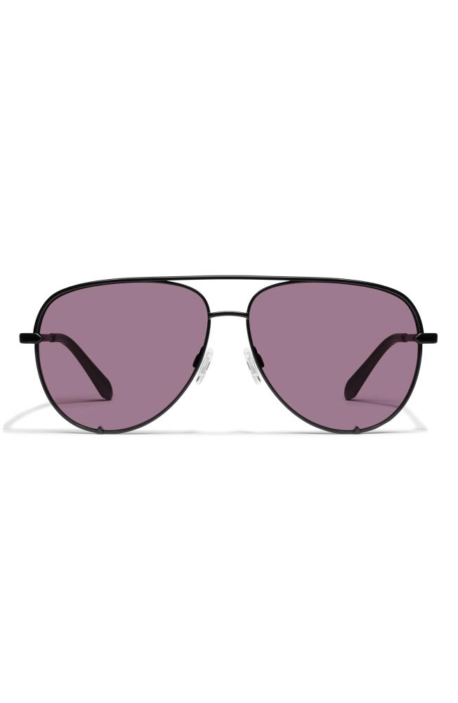 QUAY High Key 55mm Aviator Sunglasses in Black/amethyst Cover