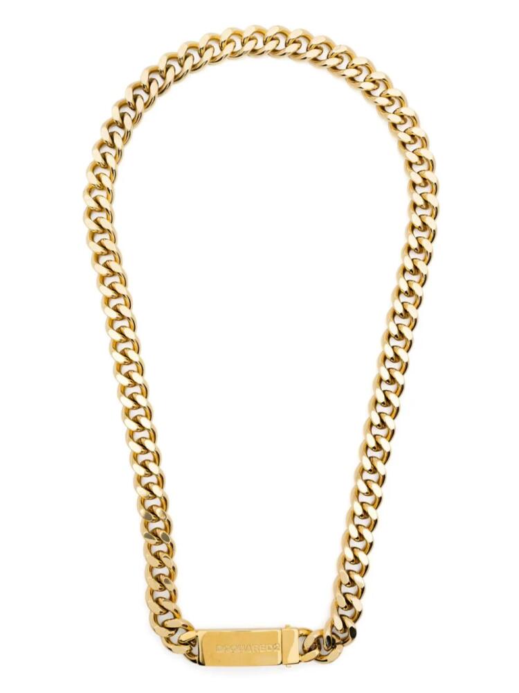 DSQUARED2 logo plaque chain-link necklace - Gold Cover