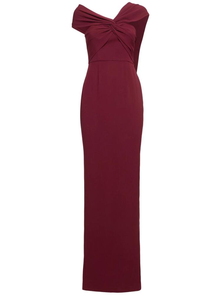 ROLAND MOURET Asymmetric Light Cady Maxi Dress Cover