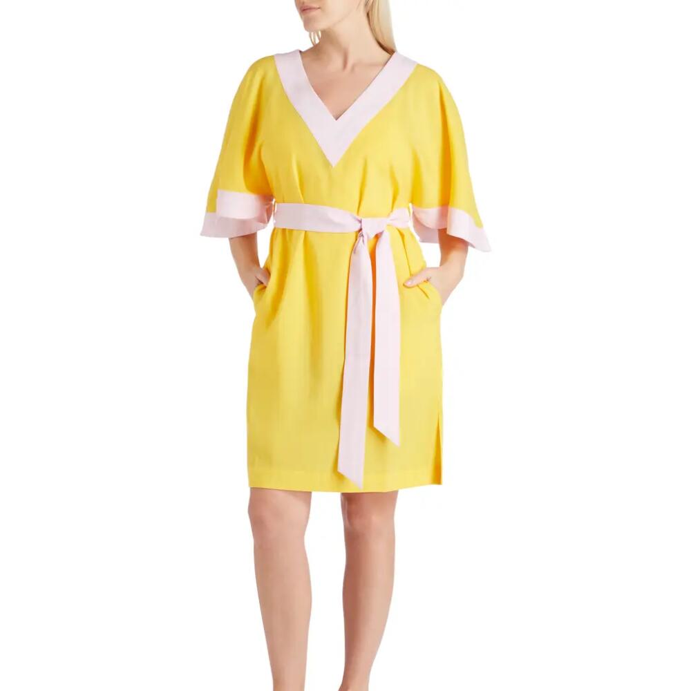 VALIMARE Casia Belted Cover-up Dress in Yellow Cover