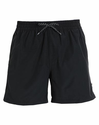 Vans Primary Solid Elastic Boardshort Man Beach shorts and pants Black Cotton, Nylon Cover