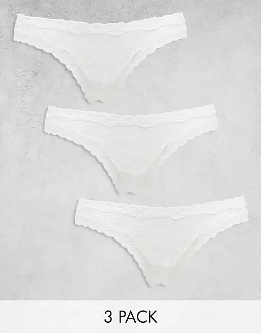 Lindex So U Dana 3-pack lace thong in white Cover