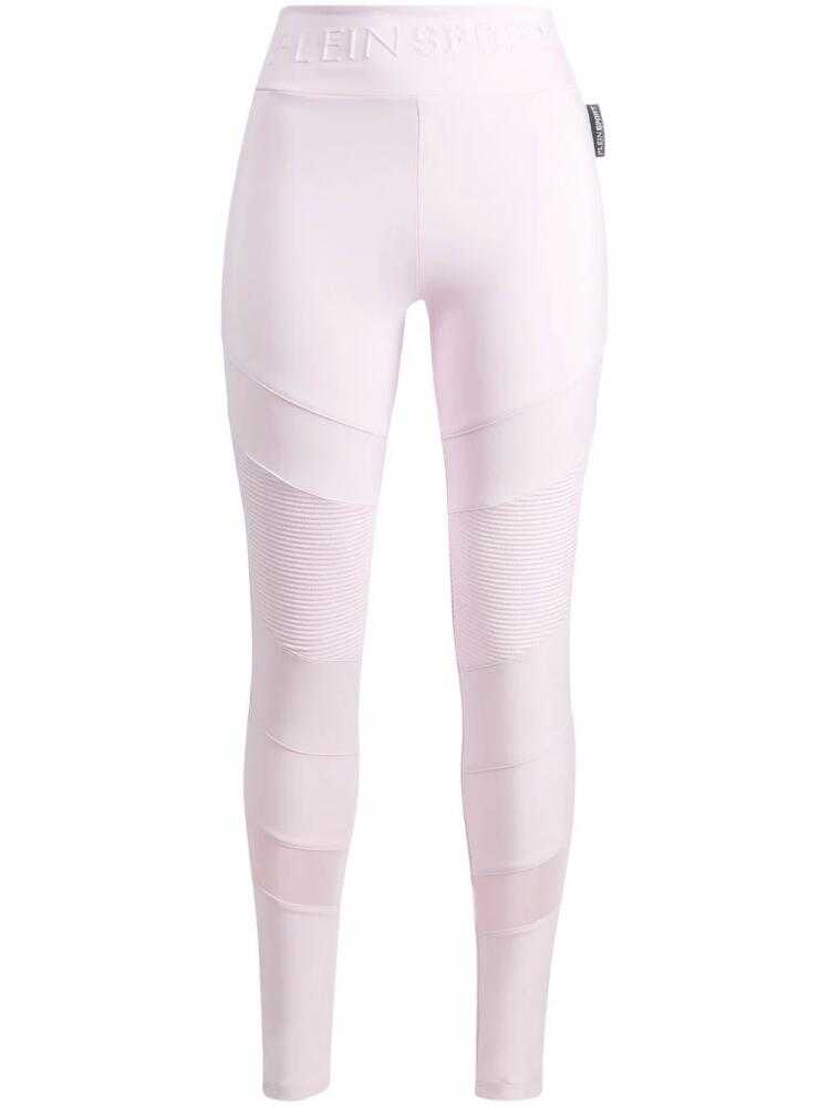 Plein Sport panelled logo-waist leggings - Purple Cover