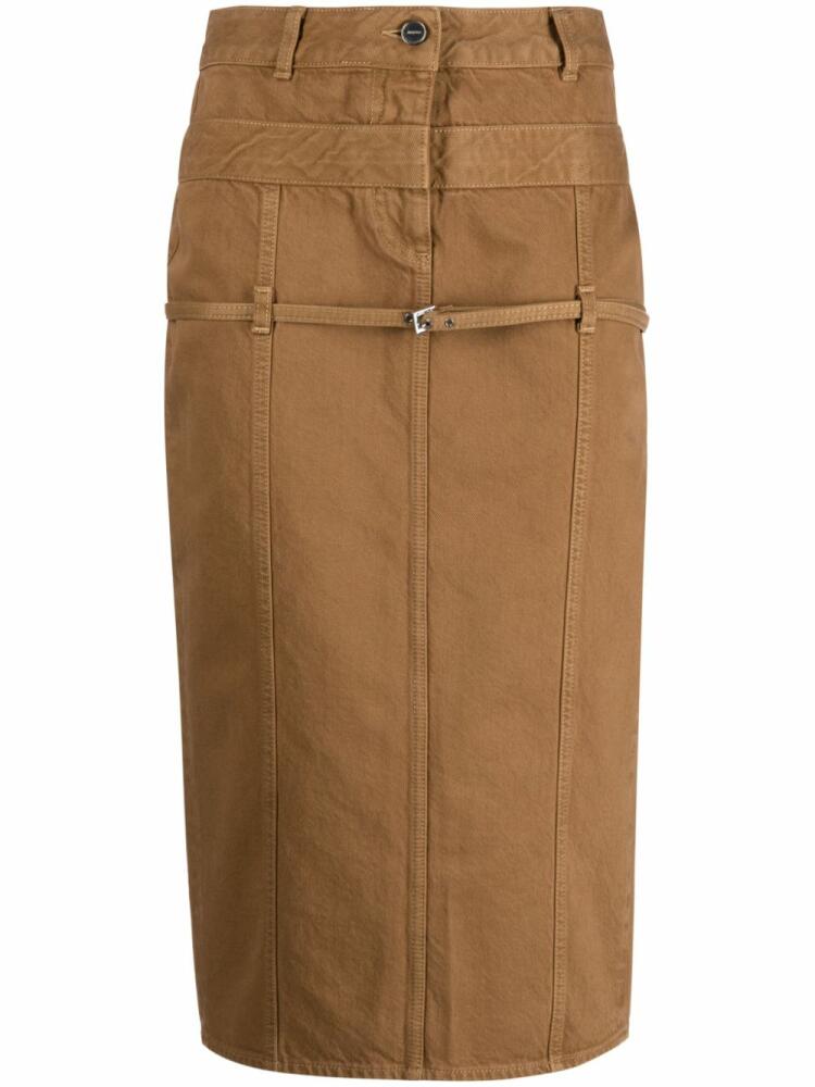 Jacquemus La Jupe de Nîmes Criollo denim midi skirt - Brown Cover