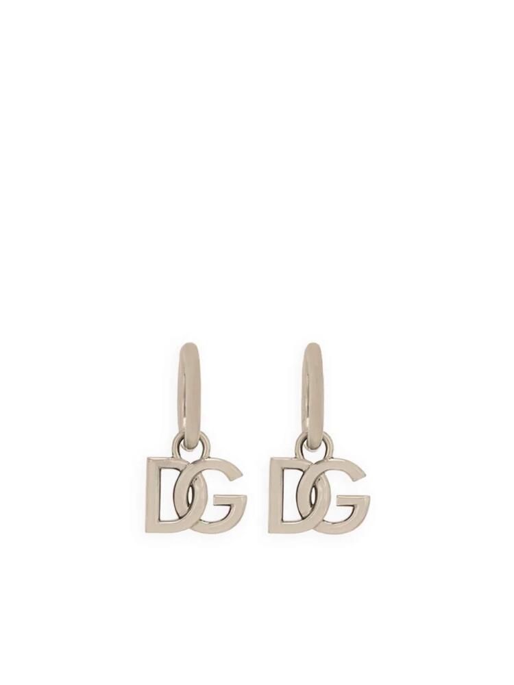 Dolce & Gabbana DG-logo hoop earrings - Silver Cover