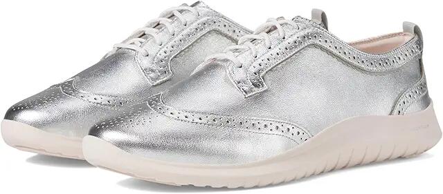 Cole Haan Zerogrand Meritt Wing Tip Oxford (Silver Talca/Primrose) Women's Flat Shoes Cover