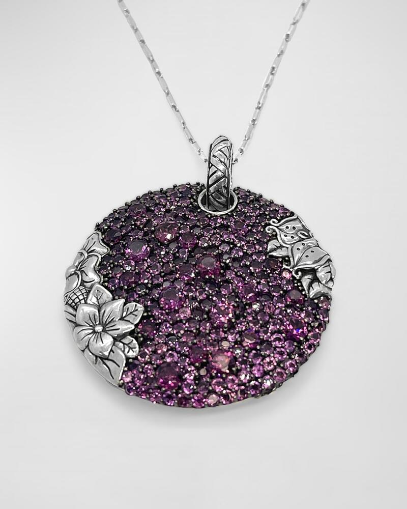 Stephen Dweck Rhodolite Garnet Pave Pendant Necklace in Sterling Silver Cover