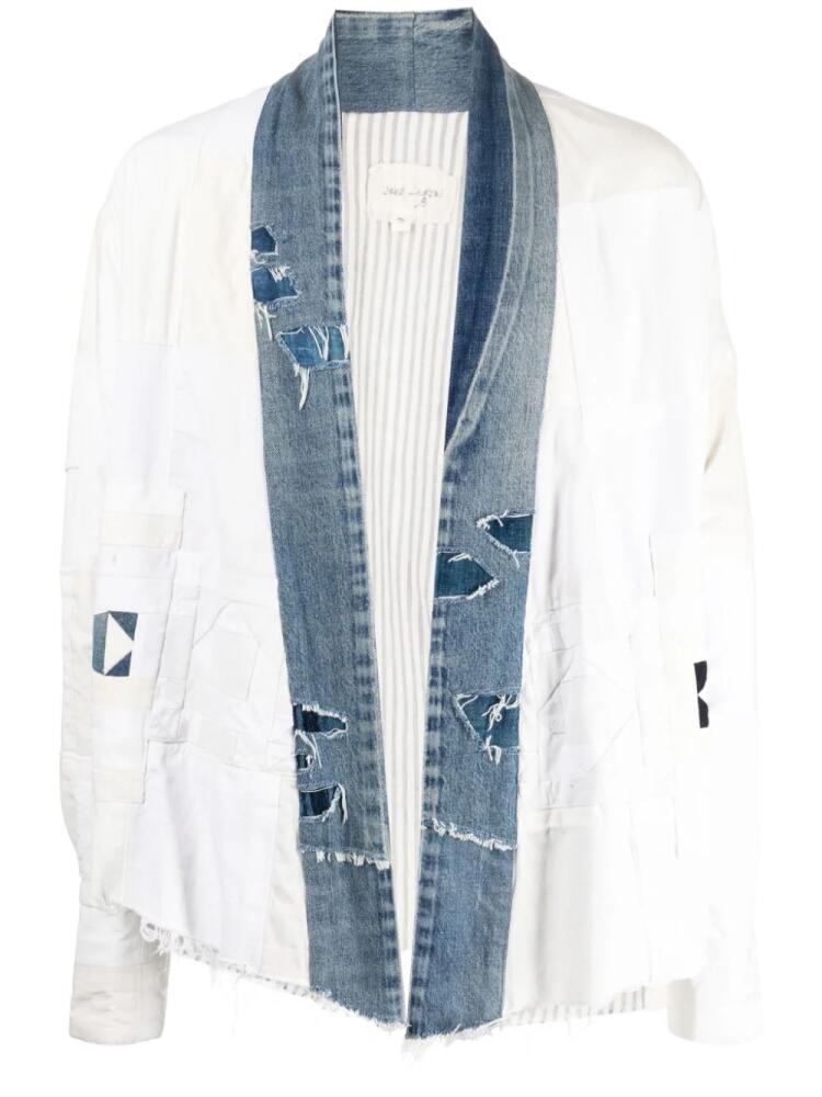 Greg Lauren open-front distressed jacket - White Cover