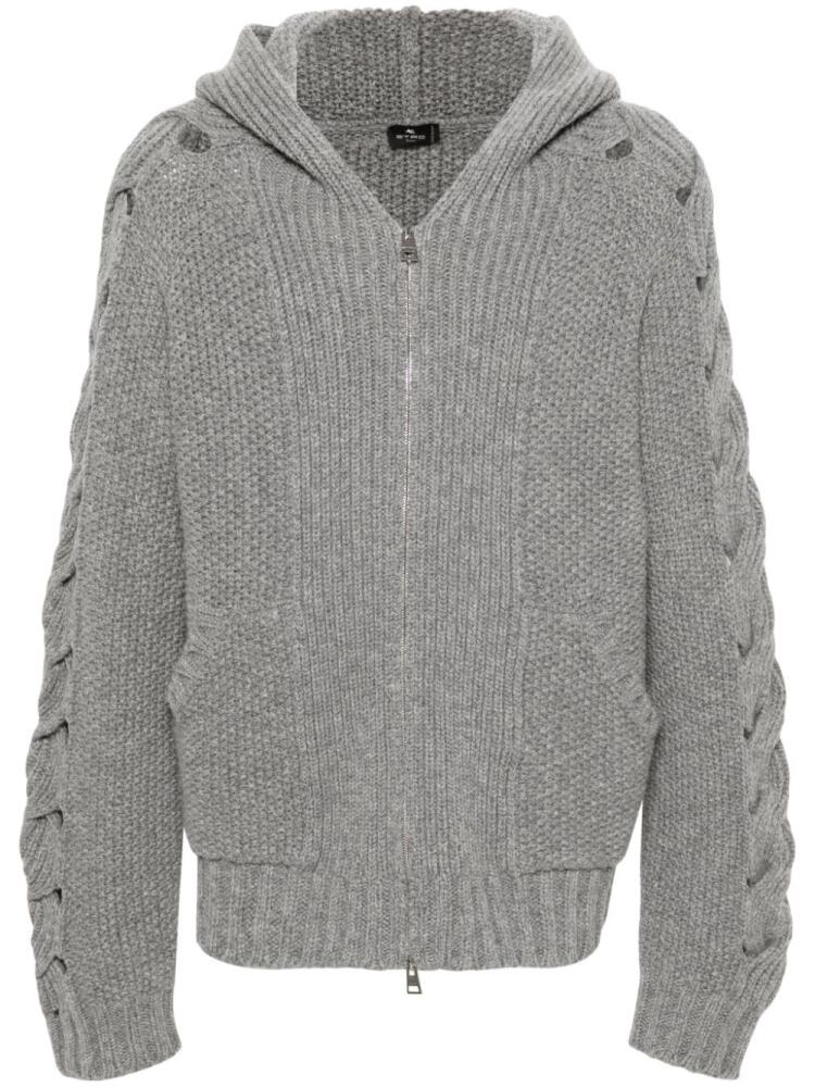 ETRO zip-up knitted hoodie - Grey Cover