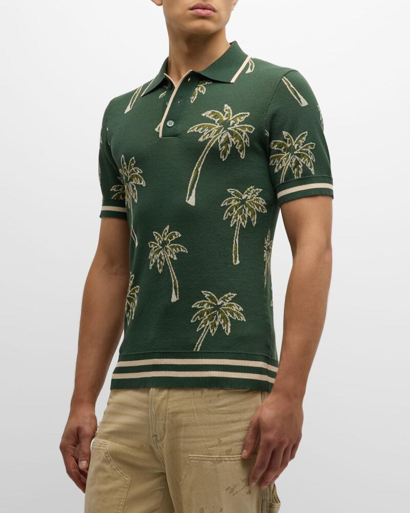 SER.O.YA Men's Calan Palm Jacquard Polo Shirt Cover