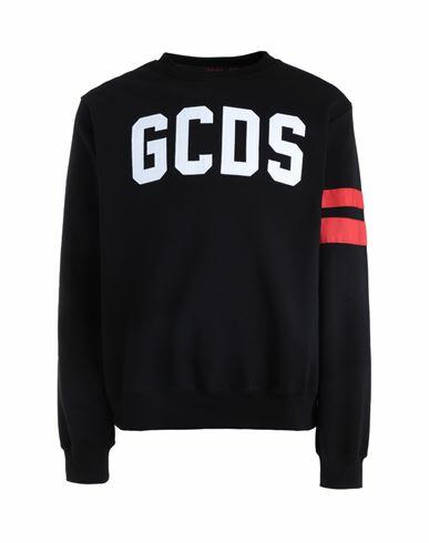 Gcds Man Sweatshirt Black Recycled cotton Cover