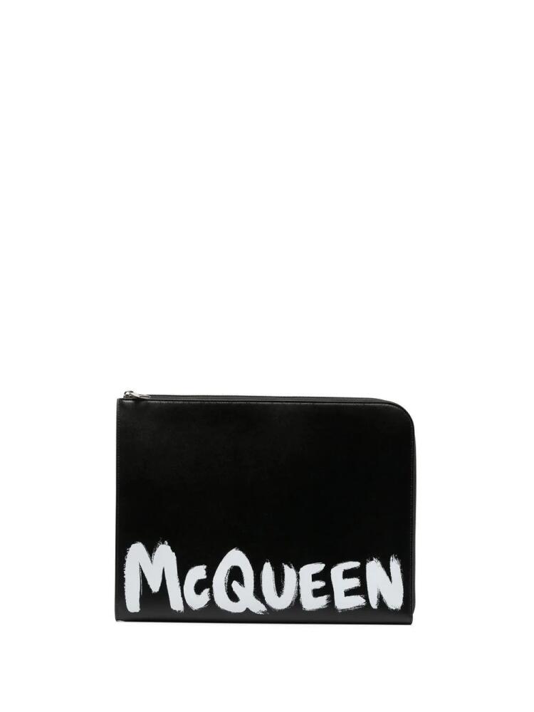 Alexander McQueen logo-print zip wallet - Black Cover