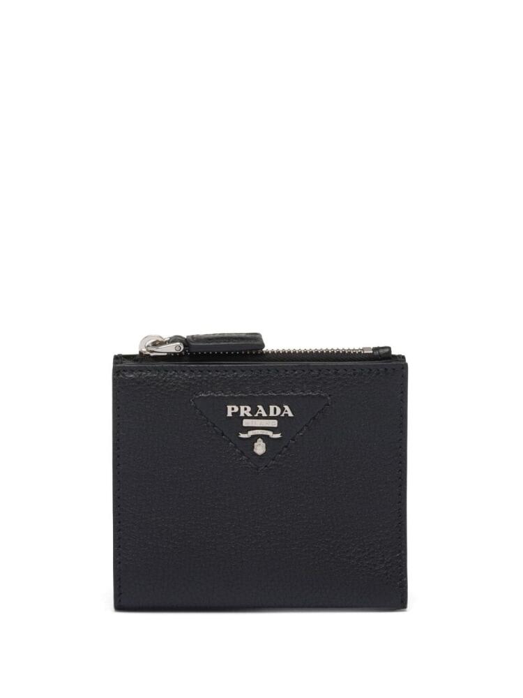 Prada logo-plaque bi-fold wallet - Black Cover