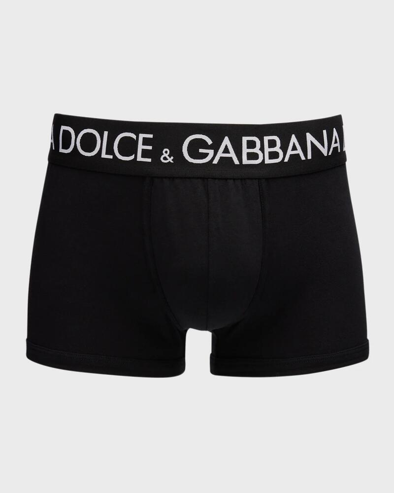 Dolce & Gabbana Men's 2-Pack Waistband-Logo Jersey Boxers Cover