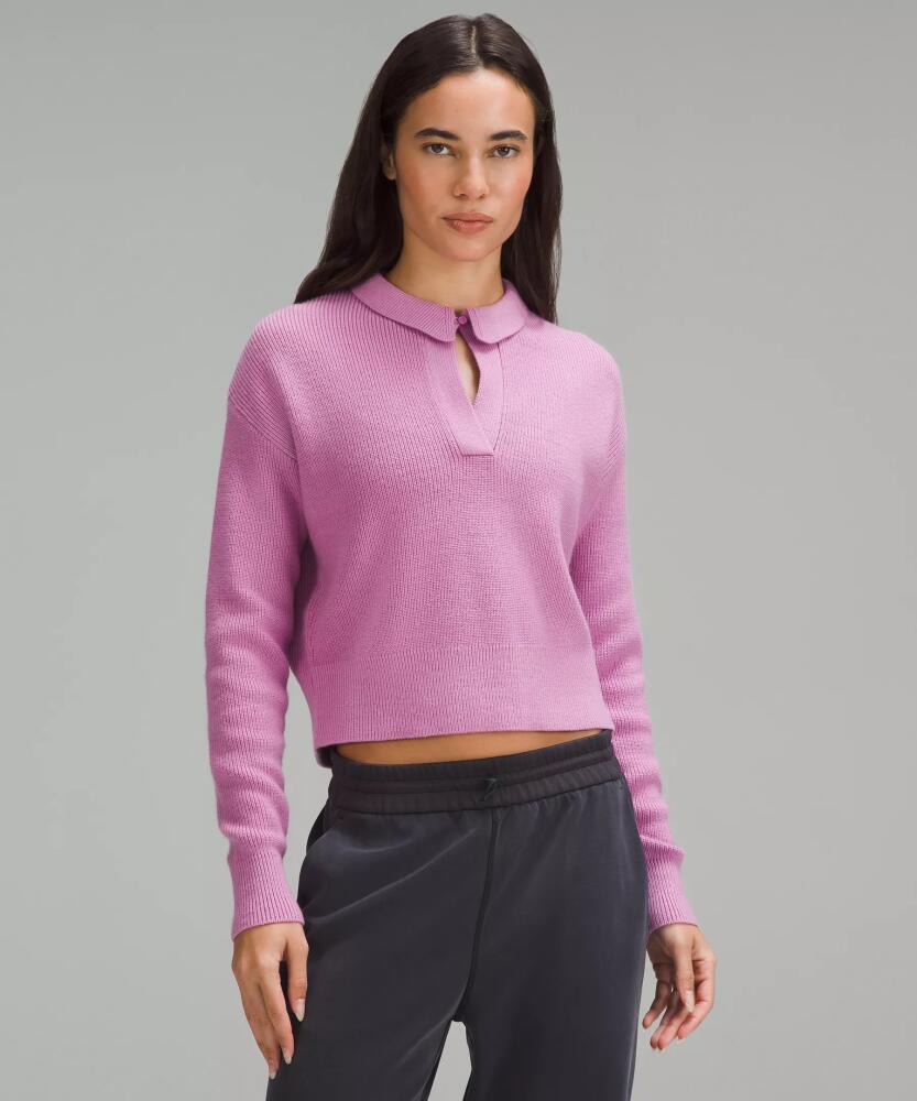 lululemon Collared Merino Wool-Blend Sweater Cover