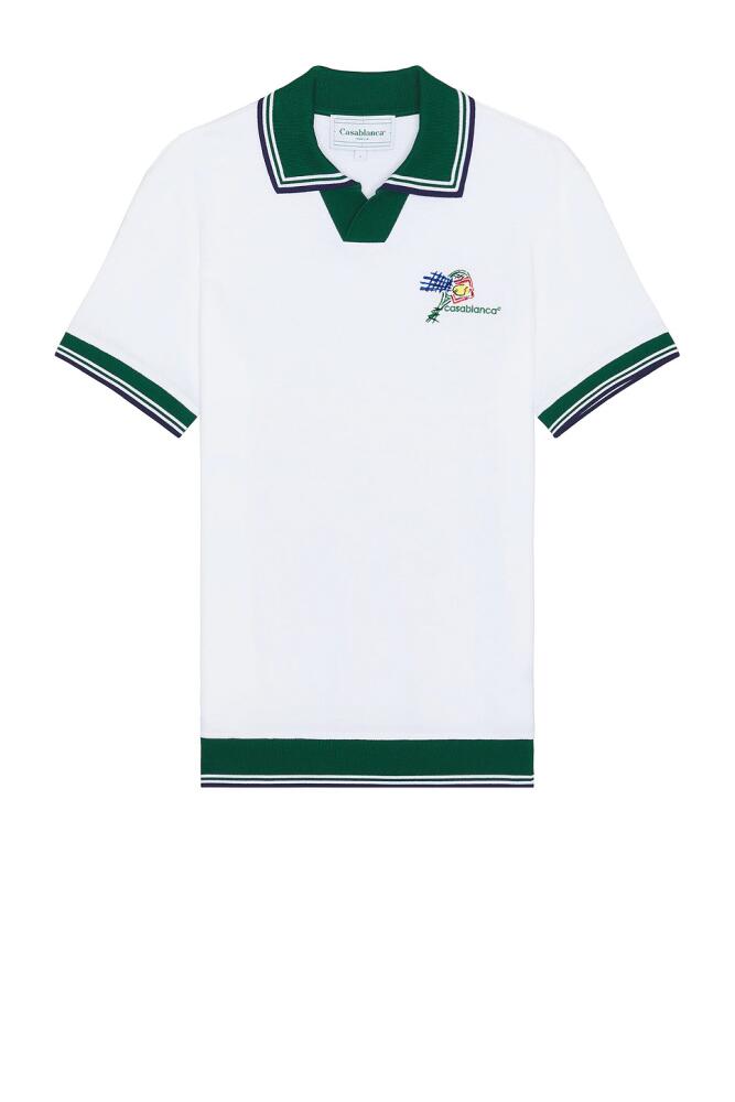 Casablanca Croquis De Tennis Polo in White Cover