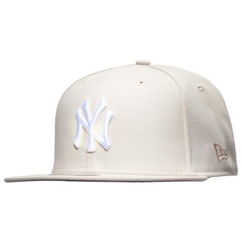 New Era Yankees 59Fifty Fitted Hat - Adult Stone/White Cover