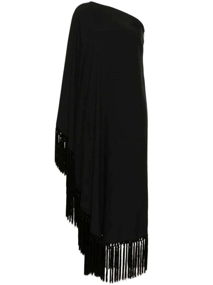 Taller Marmo one-shoulder fringed midi dress - Black Cover