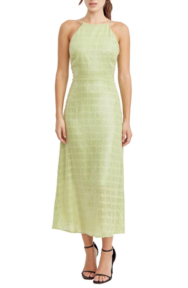 Adelyn Rae Sequin Sleeveless Maxi Dress in Match Green Cover