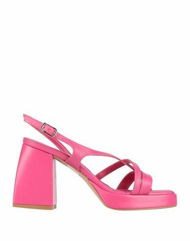 Divine Follie Woman Sandals Fuchsia Soft Leather Cover