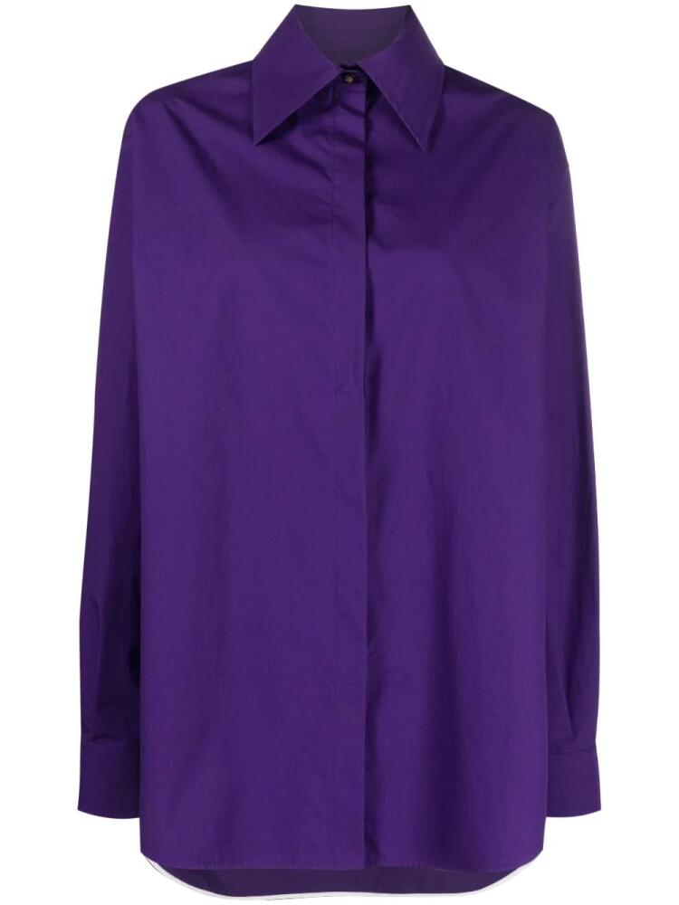 QUIRA asymmetric cotton shirt - Purple Cover