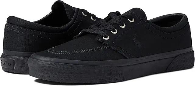 Polo Ralph Lauren Faxon X Low-Top Canvas Sneaker (Black/Black) Men's Shoes Cover