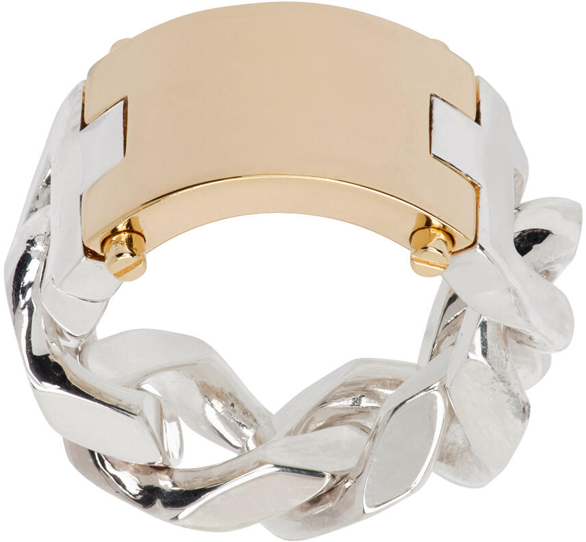 Bottega Veneta Gold & Silver Curb Chain Ring Cover