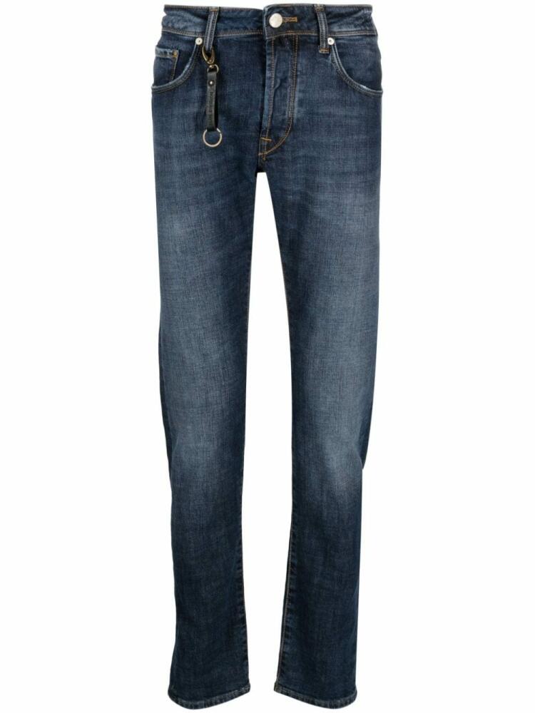 Incotex logo-keyring mid-rise straight-cut jeans - Blue Cover