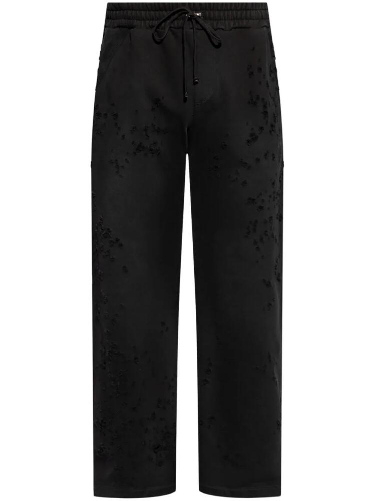 AMIRI distressed finish straight-legged jogging trousers - Black Cover