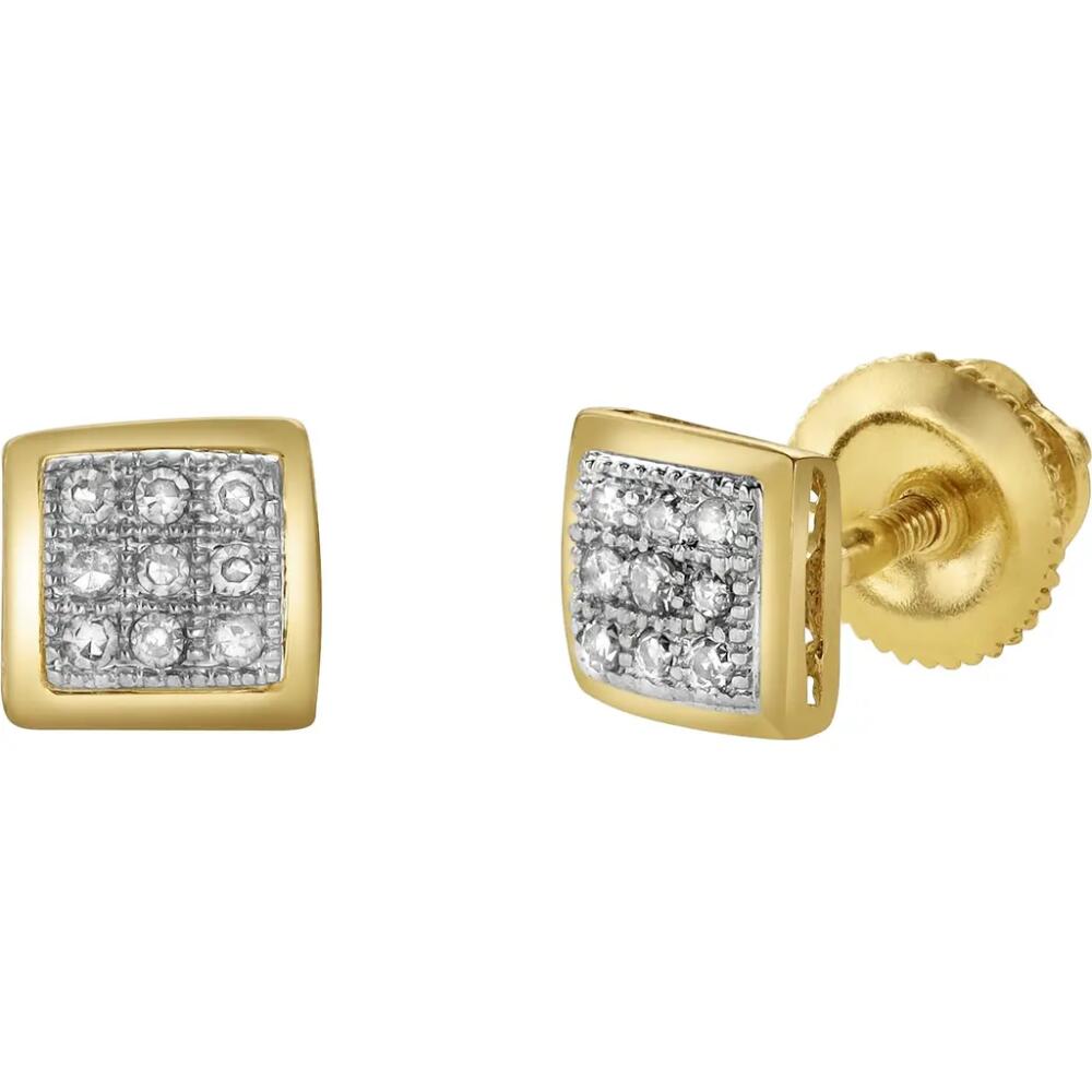 LuvMyJewelry Beamz 10K Yellow Gold Diamond Stud Earrings - 0.05ct. Cover