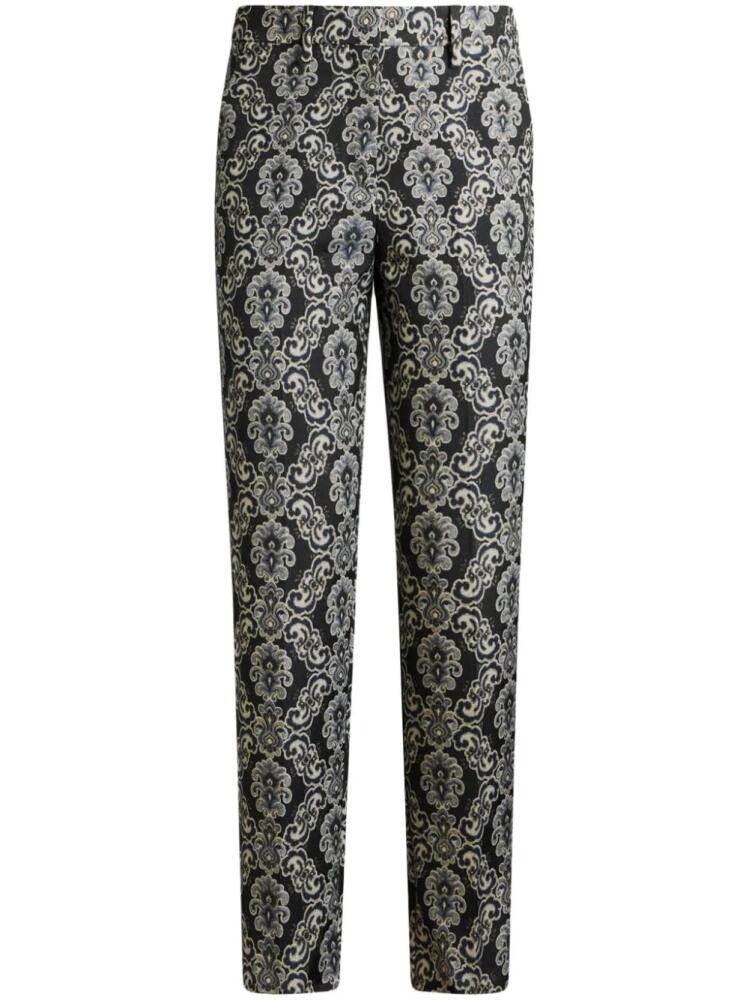 ETRO floral-brocade cropped trousers - Black Cover