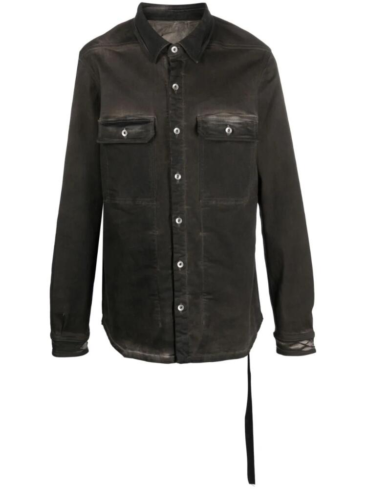 Rick Owens DRKSHDW garment-dyed shirt jacket - Brown Cover