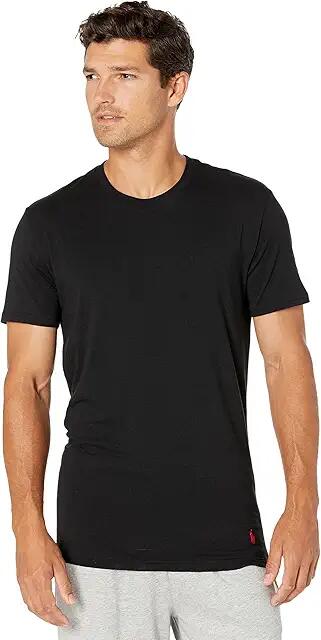 Polo Ralph Lauren 4D-Flex Lux Cotton Blend Short Sleeve Undershirt Crews 3-Pack (3 Polo Black) Men's T Shirt Cover