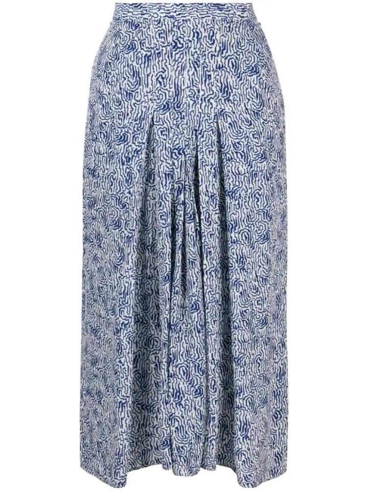 MARANT ÉTOILE Eolia abstract-print midi skirt - Blue Cover