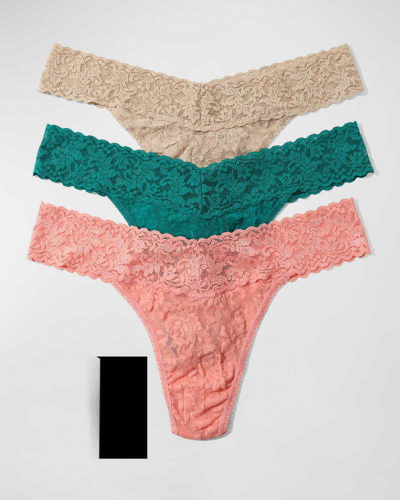 Hanky Panky 3-Pack Original-Rise Multicolor Lace Thongs Cover