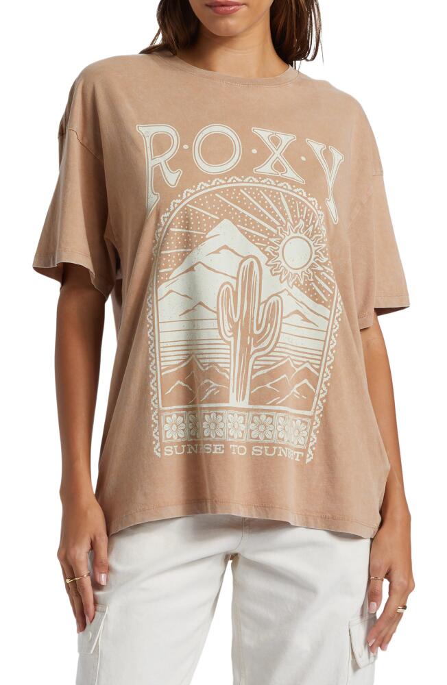 Roxy Saguaro Oversize Cotton Graphic T-Shirt in Cinnamon Swirl Cover