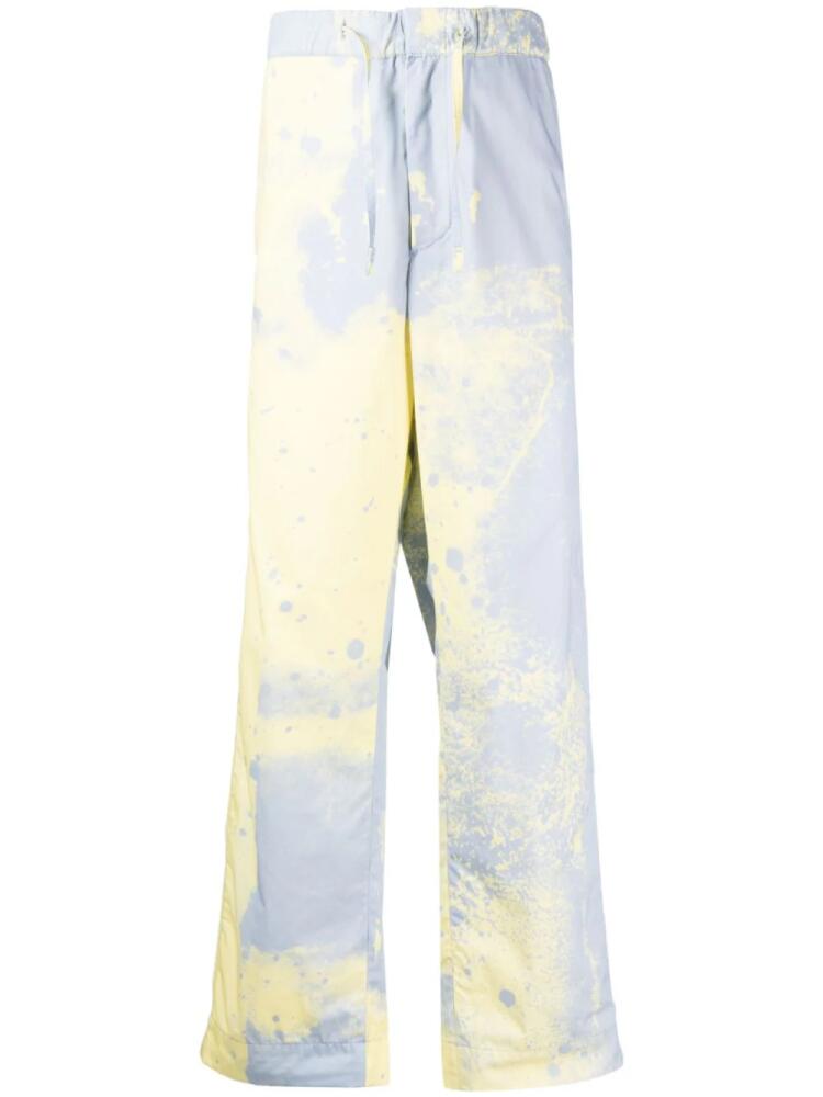 OAMC spray-paint straight-leg trousers - Yellow Cover