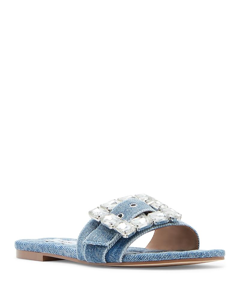 Steve Madden Women's Marika Crystal Buckle Slide Sandals Cover