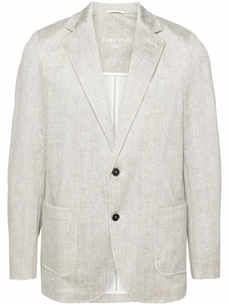 Circolo 1901 herringbone single-breasted blazer - Neutrals Cover