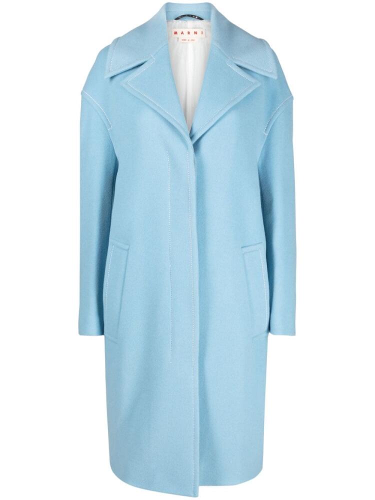 Marni contrast-stitching single-breasted coat - Blue Cover