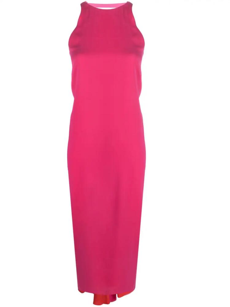 FENDI drape-detailing silk midi dress - Pink Cover