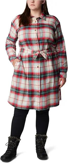 Columbia Plus Size Holly Hideaway Flannel Dress (Red Lily Ombre Tartan) Women's Clothing Cover