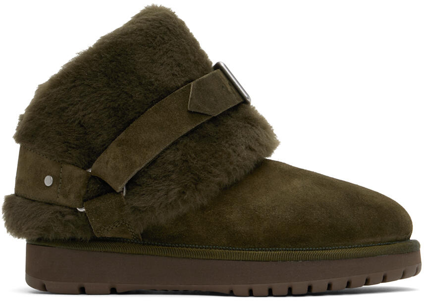 Burberry Green Suede & Shearling Chubby Boots Cover