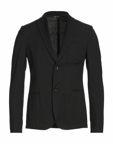 Daniele Alessandrini Homme Man Blazer Black Polyether, Viscose, Elastane Cover