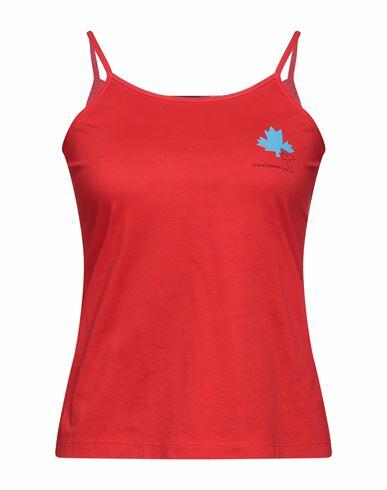 Dsquared2 Woman Tank top Red Cotton Cover