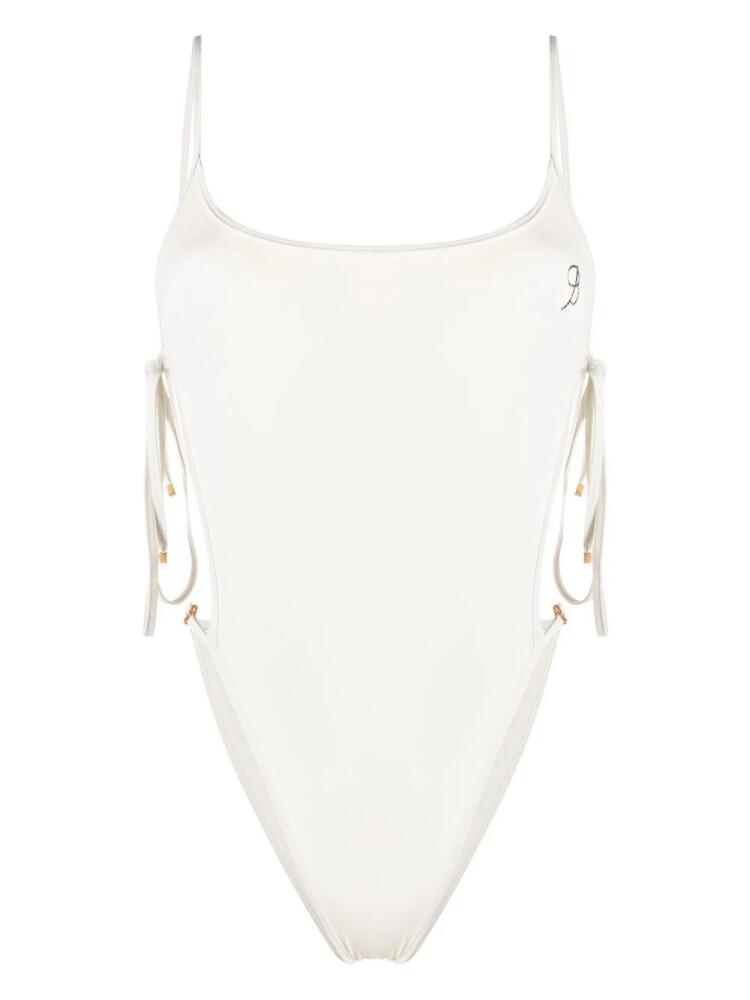 Blumarine open tie side swimsuit - White Cover