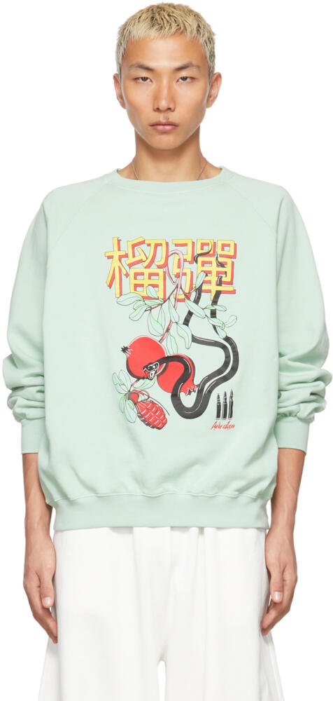 LU'U DAN SSENSE Exclusive Green Forbidden Fruit Sweatshirt Cover