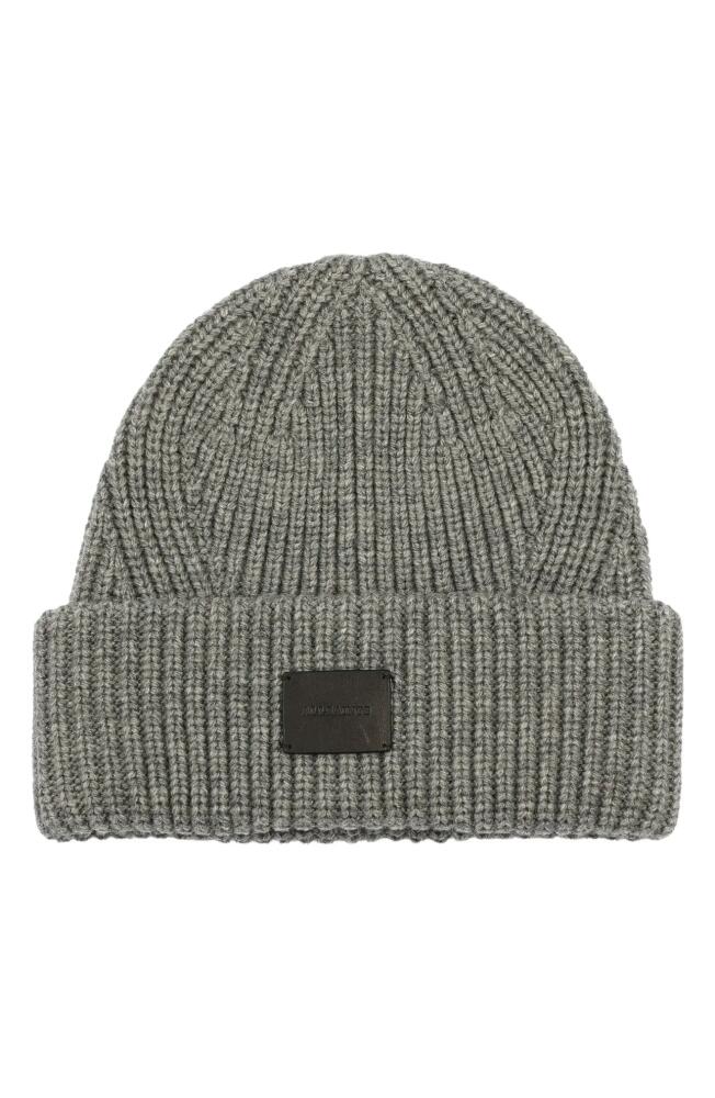 AllSaints Travelling Rib Knit Wool Blend Beanie in Grey Marl Cover