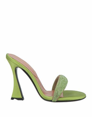 D'accori Woman Sandals Acid green Textile fibers Cover