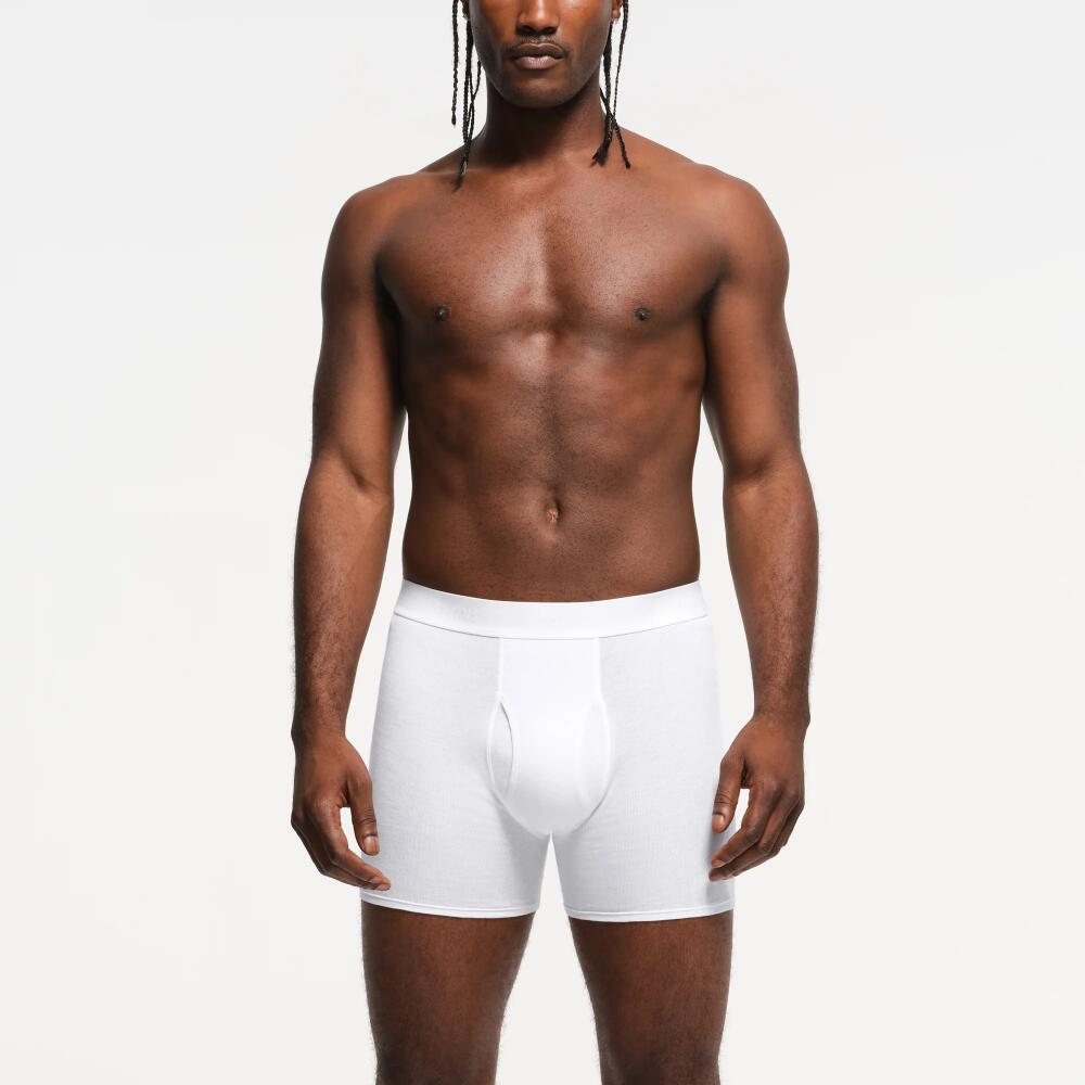 SKIMS Mens Cotton Boxer Brief 3-Pack | White | Large | SKIMS Basics Cover